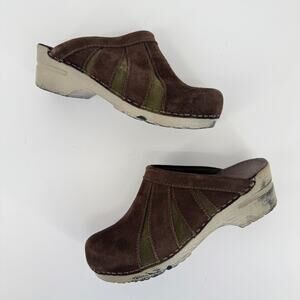 Dansko Mule Style Clog Retro Suede Size US 7.5 EU 38 Comfort Cottage Artsy Boho